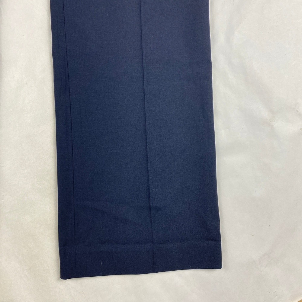 Theory Pants Women's Size 10 Max C3 Sevona Trouser Blue Wool Stretch - Flaw - Picture 4 of 16